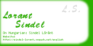 lorant sindel business card